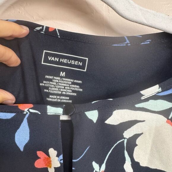 Van Heusen Navy Floral Blouse - Picture 4 of 4